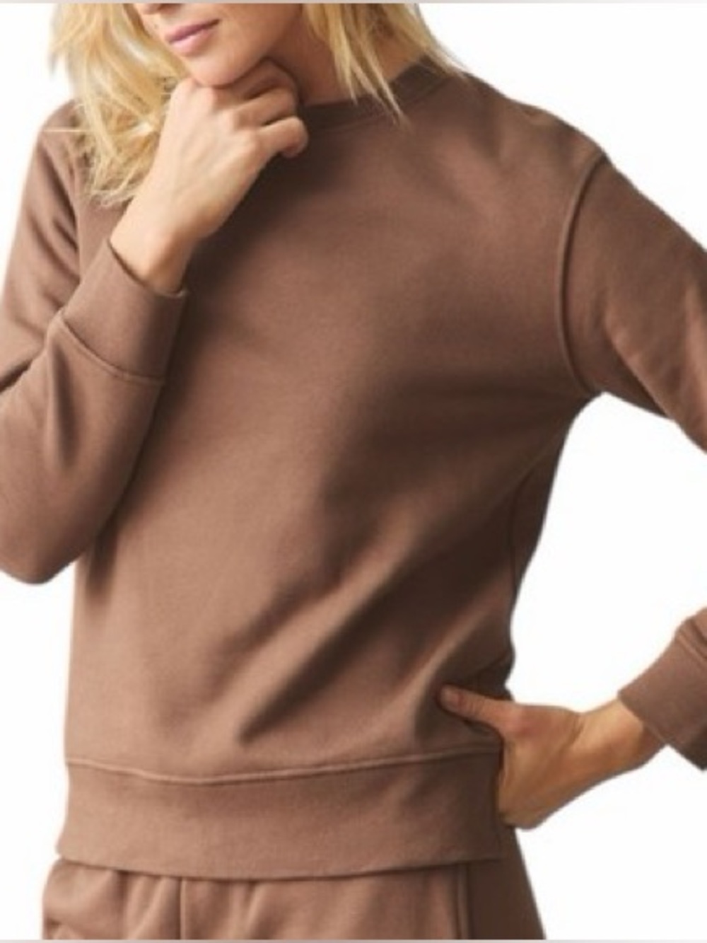 American Giant Womens Midweight brown tan Crewneck Sweatshirt cotton size large